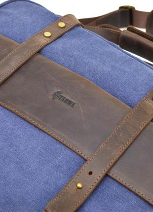 Сумка для ноутбука 15" синя rk-3942-4lx tarwa з текстилю та шкіри4 фото