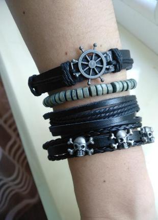 Набір браслетів 4шт. екошкіра