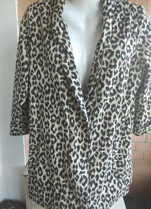 Красивый трикотажный трендовый леопардовый пиджак кардиган 16 евро на 50-52 укр2 фото