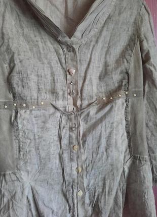 Дизайнерский летний жакет блуза 100% льон/лен,котон от elisa cavaletti линия bottega италия3 фото