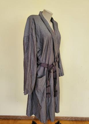 Хороший якісний котоновий чоловічий халат на махровій підкладці4 фото