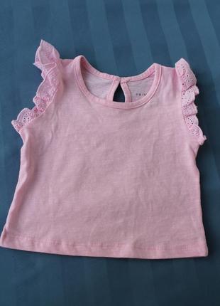 Футболка для дівчинки, легенька рожева кофтинка primark, футболка з мереживом3 фото