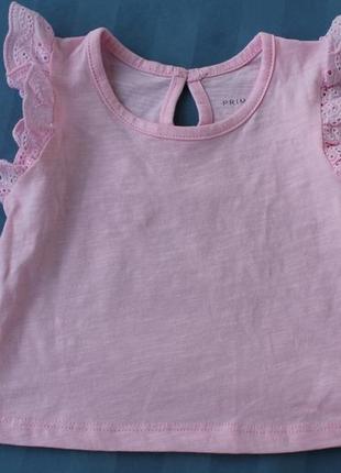 Футболка для дівчинки, легенька рожева кофтинка primark, футболка з мереживом6 фото
