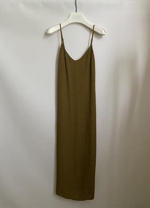 Платье миди комбинация в бельевом стиле на бретелях zara