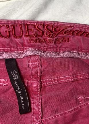 Узкие брендовые розовые джинсы guess3 фото