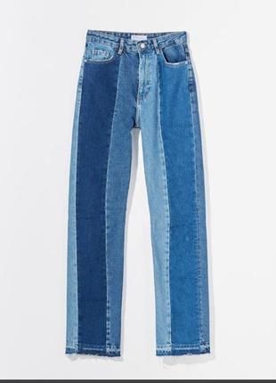 Bershka контрастні джинси прямого крою3 фото