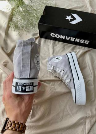 👟  кеди жіночі hight x chuck taylor platform grey конверс / наложка bs👟4 фото