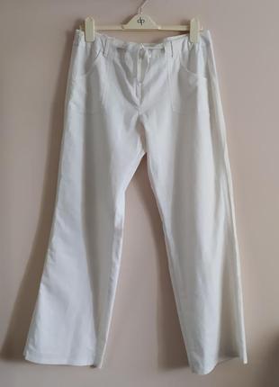 Белые широкие льняные  брюки/штаны f&f1 фото