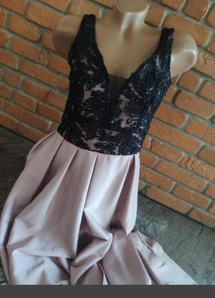Розкішна гіпюрова вечірня сукня максі плаття корсет6 фото