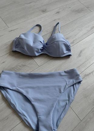 Шикарный ніжно голубий купальник бандо