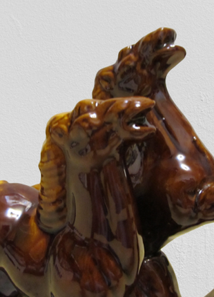 Винтажная майолика статуэтка "кони на воле" керамика ссср2 фото