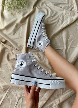 Кросівки кеди hight x chuck taylor platform ‘grey’ кроссовки1 фото