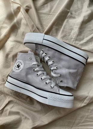 Кросівки кеди hight x chuck taylor platform ‘grey’ кроссовки8 фото