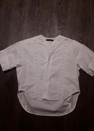 Брендовая  100% хлопок  оригинальная  блуза  рубашка  оверсайз8 фото