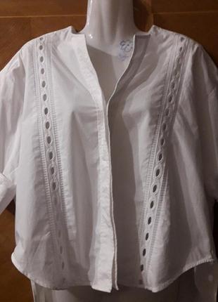Брендовая  100% хлопок  оригинальная  блуза  рубашка  оверсайз3 фото