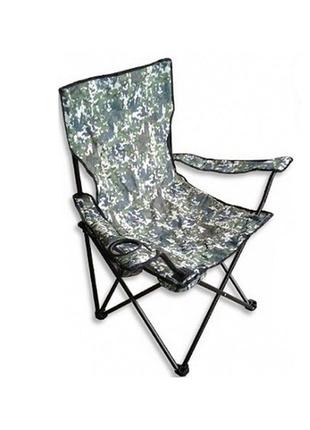 Стул туристический раскладной до 100 кг / складной стул, кресло для походов в чехле камуфляж