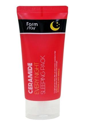 Відновлююча нічна маска з керамідами farmstay ceramide every night sleeping pack