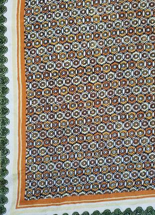 Небольшой шелковый летний платочек узоры 54х54 см, платочек винтаж 100% шёлк2 фото