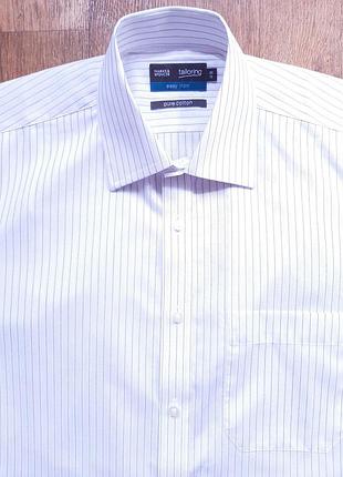 Тенниска белая marks&spencer easy iron 15" 38 см, m, хлопок 100%