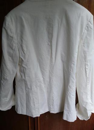Білий літній льняний піджак2 фото