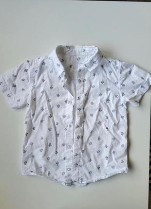 Белая хлопковая рубашка matalan 4-5 лет