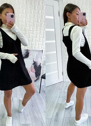 Вельветовый сарафан и гольф2 фото