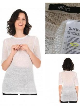 ,,100%  льон фірмова натуральна базова лляна біла футболка льон льон супер якість!