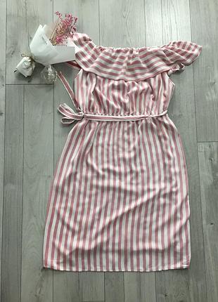 Плаття біло-червоне в смужку george