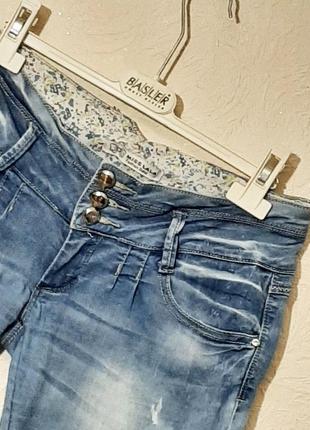 Miss lala фирменные шорты голубые джинсовые стильные с манжетами стрейч-котон женские 46 48 m l3 фото