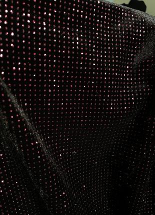 Вечірня максі сукня чорний велюр з вкрапленням рожевого глітеру4 фото