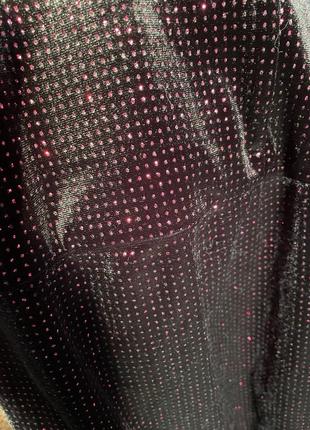Вечірня максі сукня чорний велюр з вкрапленням рожевого глітеру5 фото