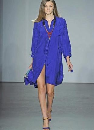 Дешево стильное шелковое платье-рубашка от h&m m (38)р.