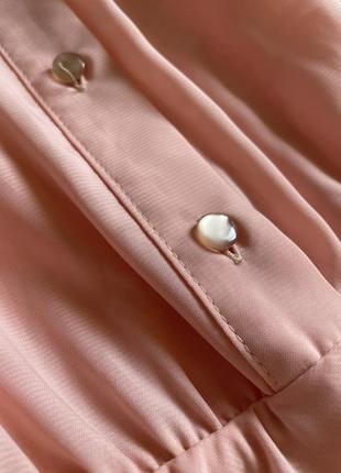 Персикова шифонова міді сукня4 фото