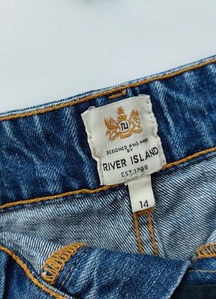 Короткие джинсовые шорты с разрывами, потертостями river island р.147 фото