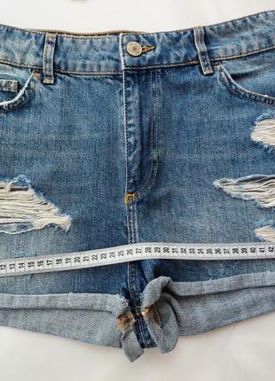 Короткие джинсовые шорты с разрывами, потертостями river island р.148 фото