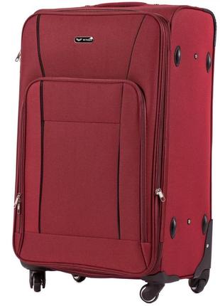 Большой тканевый чемодан 4колеса wings 1609 l  бордовый1 фото