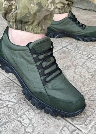 Тактические кроссовки мужские летние сетка  зеленые (военные,защитные,хаки) - мужская тактическая обувь2 фото