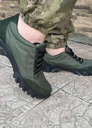 Тактические кроссовки мужские летние сетка  зеленые (военные,защитные,хаки) - мужская тактическая обувь7 фото