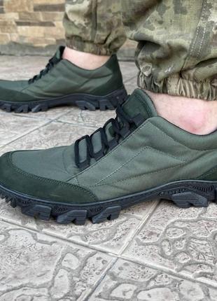 Тактические кроссовки мужские летние сетка  зеленые (военные,защитные,хаки) - мужская тактическая обувь3 фото