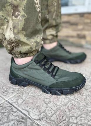 Тактические кроссовки мужские летние сетка  зеленые (военные,защитные,хаки) - мужская тактическая обувь4 фото