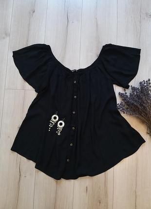 Блуза кроп-топ с открытыми плечами