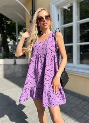 Бузкова сукня сарафан в горошок