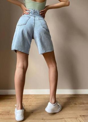Джинсові шорти бермуди прямі мом жіночі бріджи3 фото