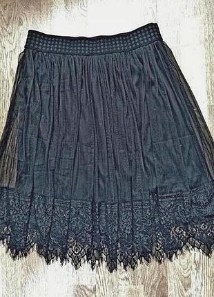 Юбка сетка с кружевом