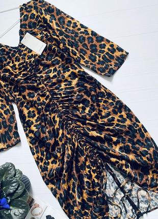 Стильна сукня міді zara леопардовий принт5 фото