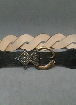 Широкий кожаный ремень пояс натуральная кожа made in italy