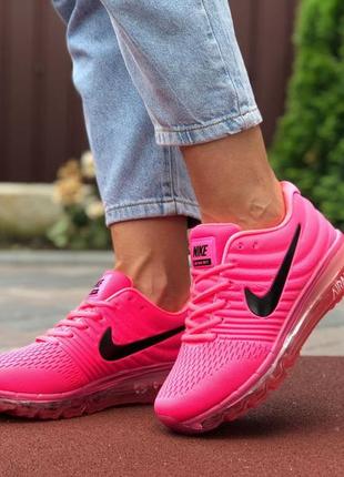 Жіночі літні текстильні рожеві кросівки nike air max 2017🆕 найк аір макс