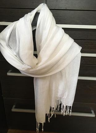 Великий білий шарф 170 см 73 см