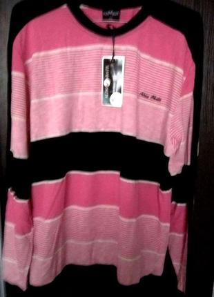 Реглан свитер мужской черный розовый турция aldo&abate