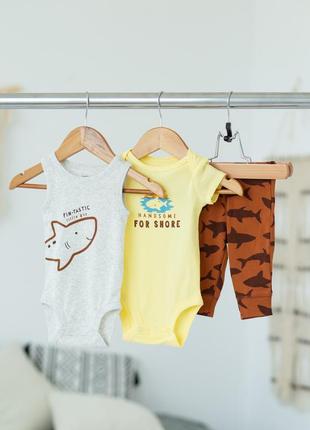 Бавовняний набір для хлопчиків "акула" від картерс .
